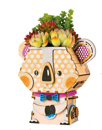 image Rolife Flower Pot Koala wooden Model Kit