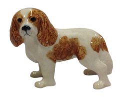 image Cavalier king Charles Spaniel LGE W/Brown ceramic Miniature Dog figurine