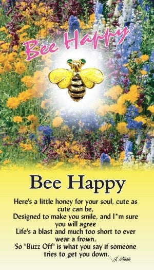Bee happy Guardian Angel Pin