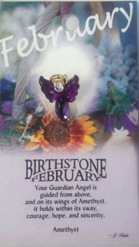 image GUARDIAN ANGEL BIRTHSTONE LAPEL PIN - February