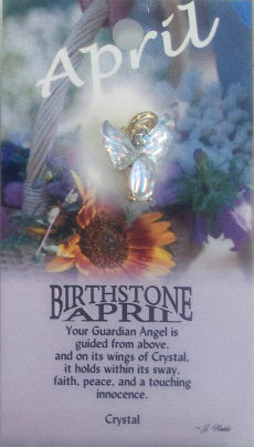 image GUARDIAN ANGEL BIRTHSTONE LAPEL PIN - April