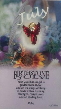 image Guardian Angel Birthstone Lapel Pin -July