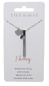 Ebony Lily & Mae Personalised Necklace
