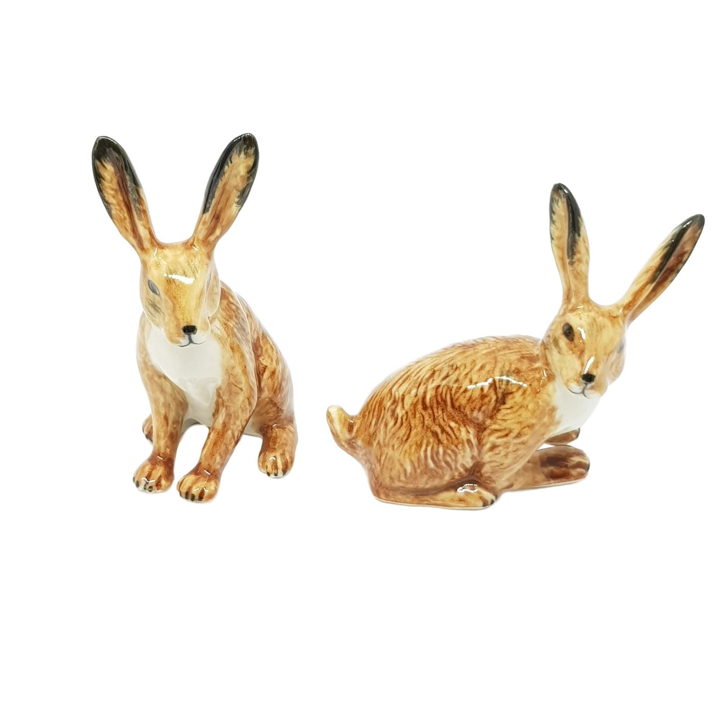 Hare Set 2 Porcelain Animal Miniature