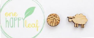 image Sheep And Wool wooden Earring Studs  by one happy leaf